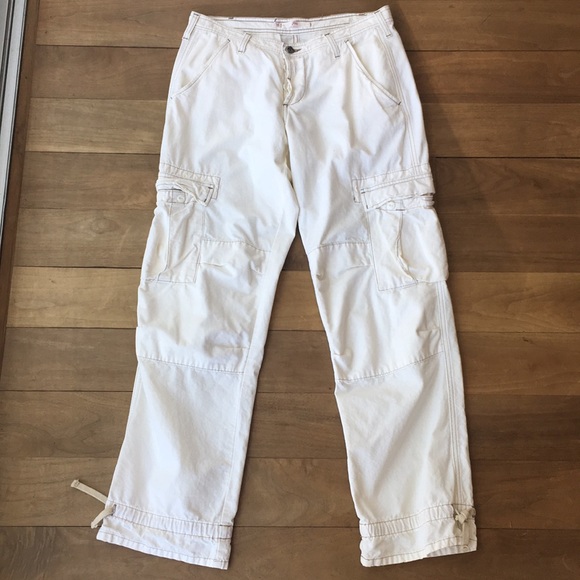 white utility pants
